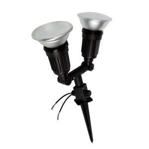 Φωτιστικό Πλαστικό Κήπου Διπλό Καρφωτό E27/IP44/Μαύρο  Φωτιστικά Εξωτερικού Χώρου